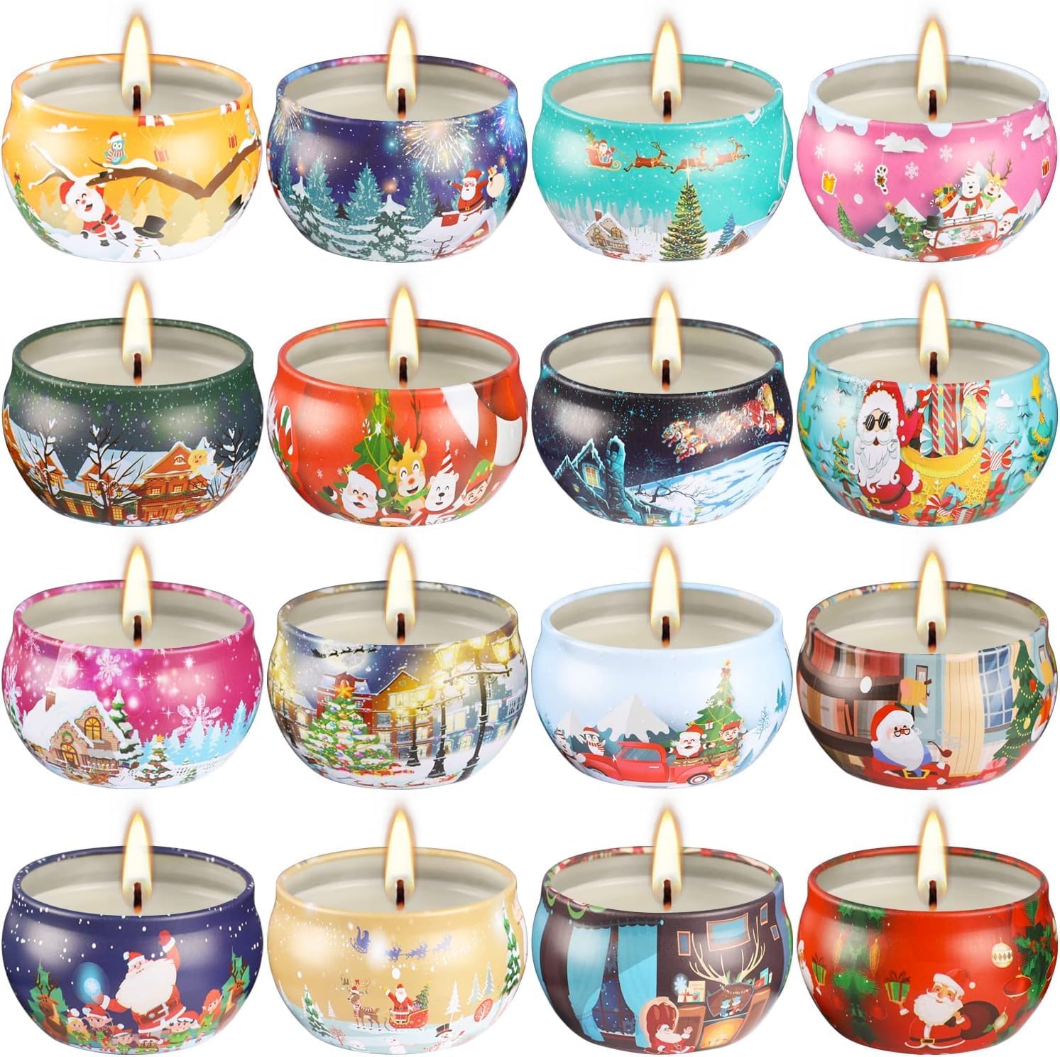 Soy Wax Black Scented Candle — 4x13 — 16Ps-Multi-color