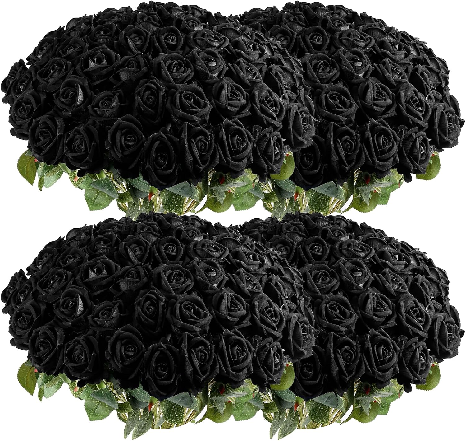 Velvet Luxe Black Artificial Flowers — Black