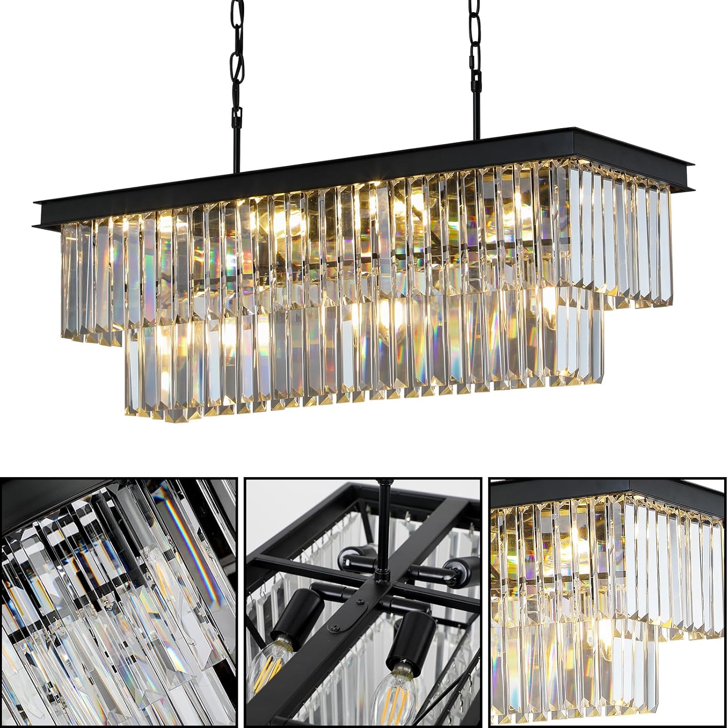 Luxe Black Chandelier — 11-Light - View 8