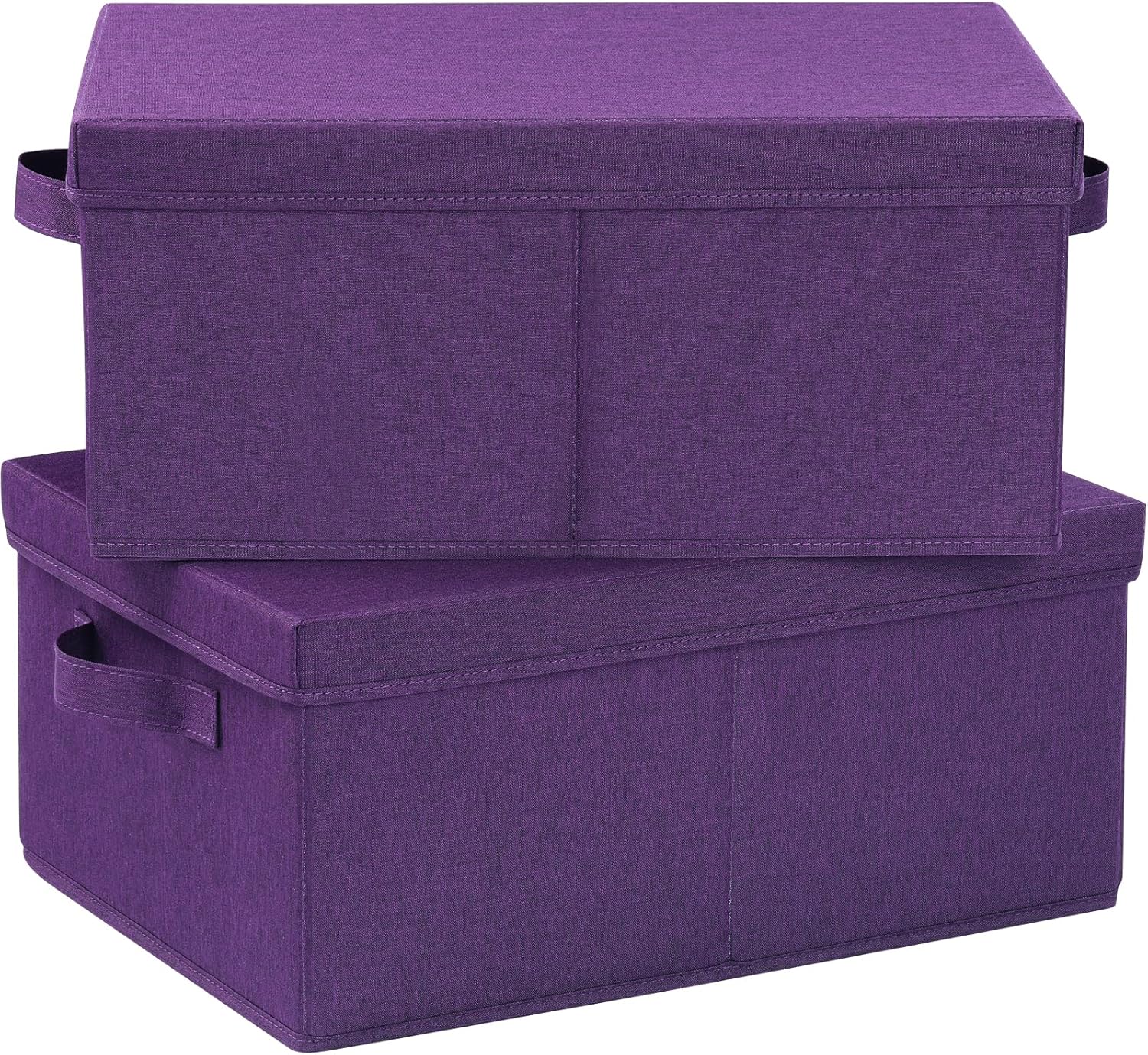 Beige Storage Bin — 16.5" — Dark Purple