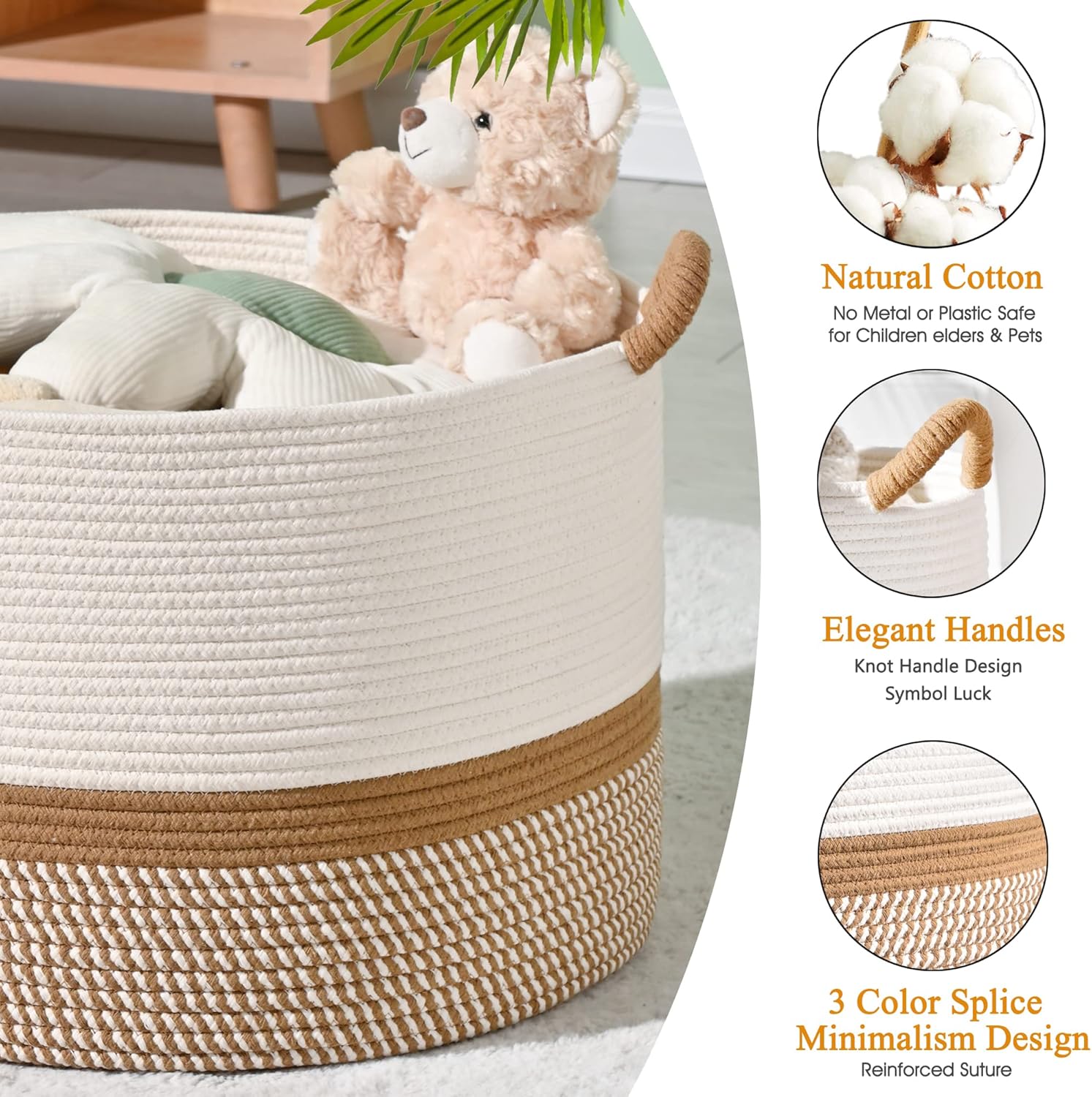 Boho Beige Throw Pillow — 20" - View 2