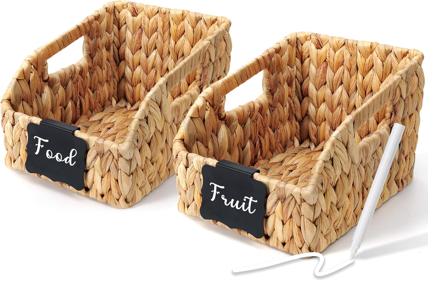 Handwoven Boho Beige Storage Bin — Small Natural * 2pcs