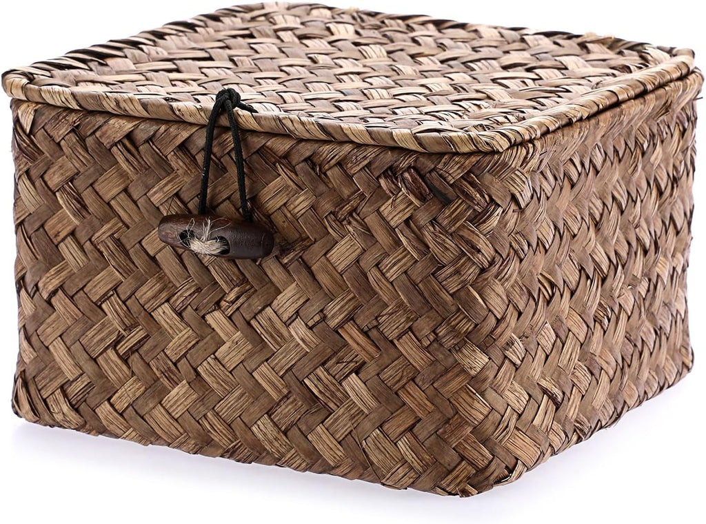 Handwoven Boho Brown Storage Basket - View 9