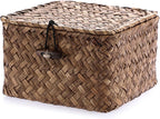 Handwoven Boho Brown Storage Basket - View 9
