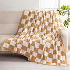 Knit Black Throw Pillow — 80" — Burnt Orange