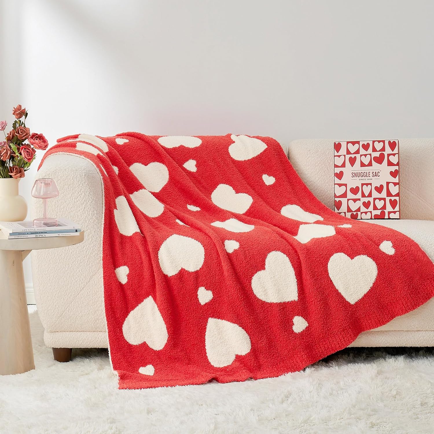 Red Throw Pillow — 50" — Love Heart