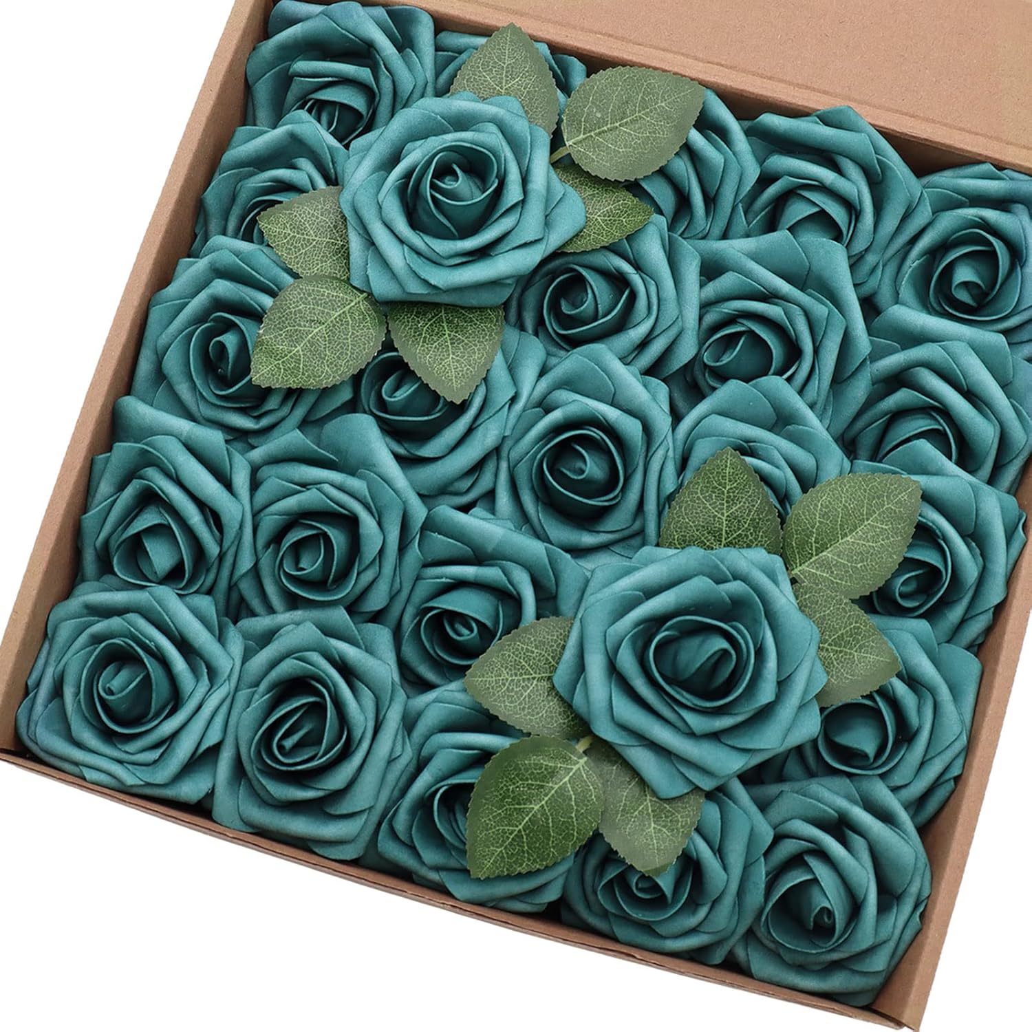 Luxe Blue Artificial Flowers — 3" — Dark Teal