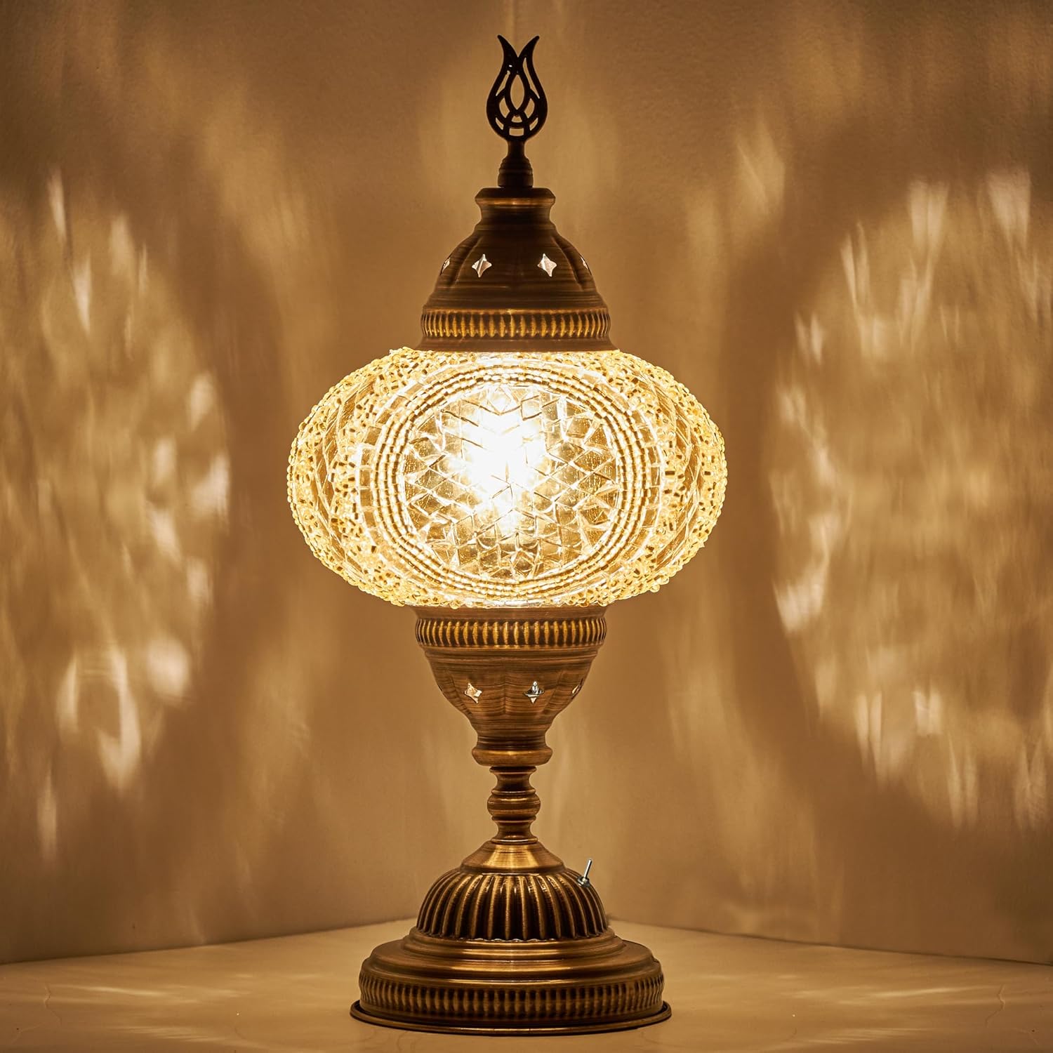 Cordless Blue Table Lamp — Gold