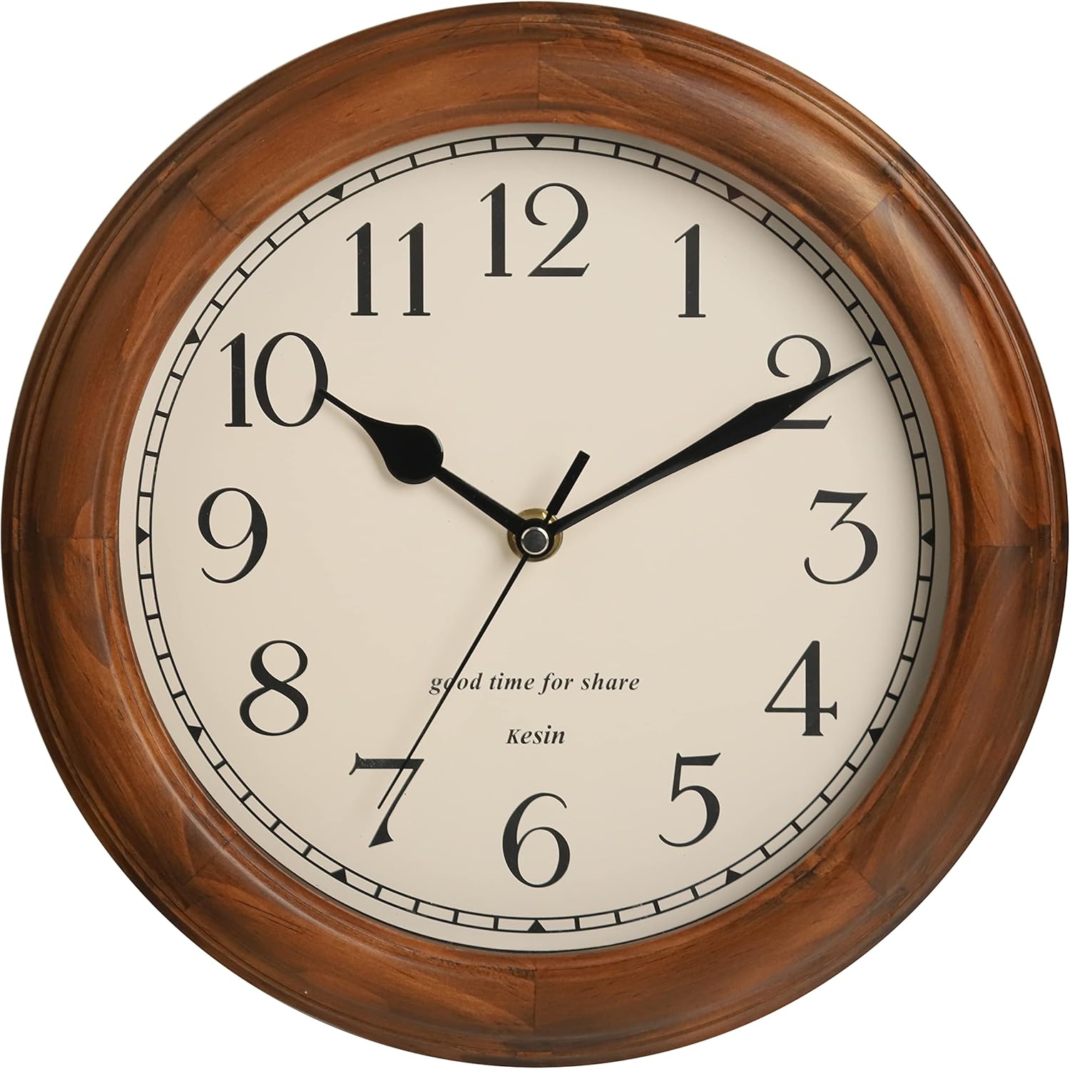 Battery Operated Modern Beige Wall Clock — 14" — 11 inch