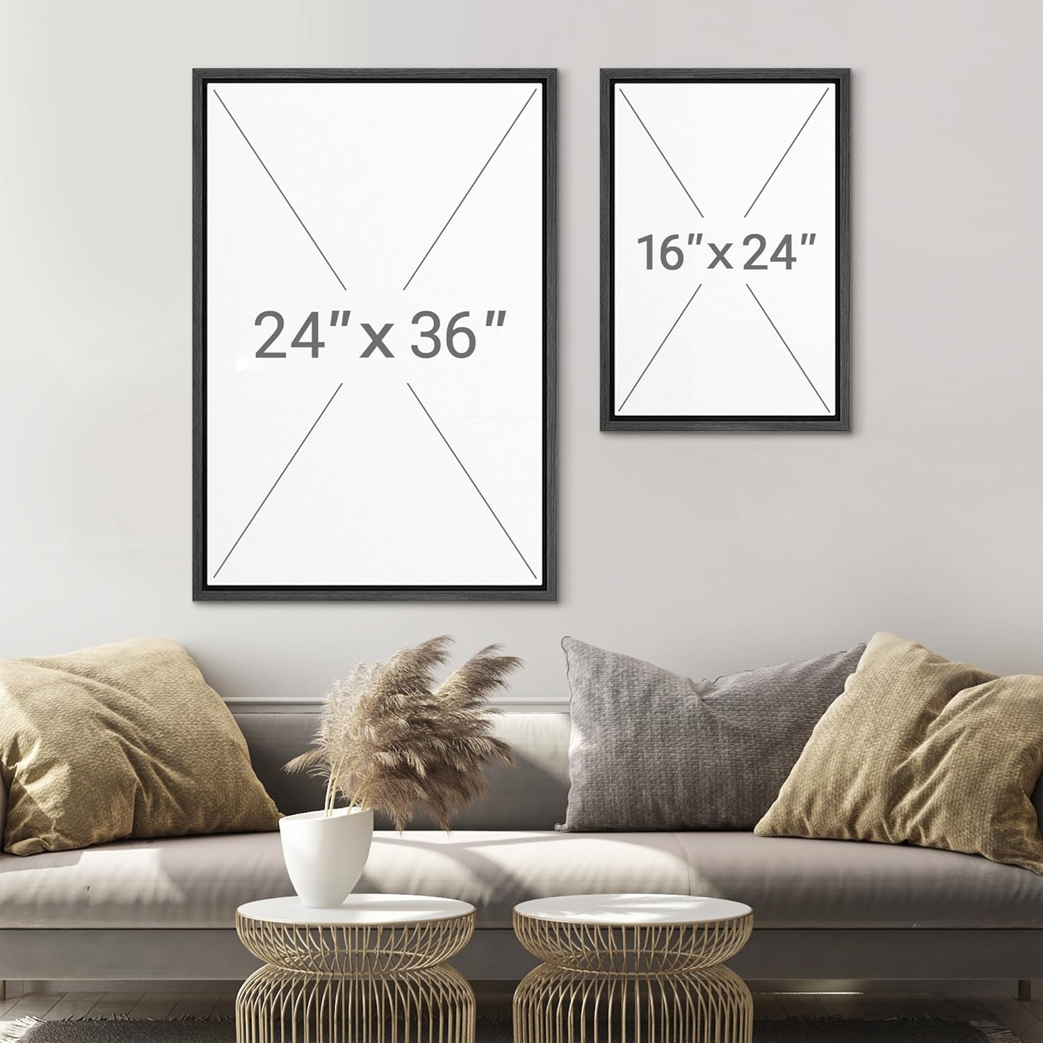 Framed Modern Fabric Wall Art — 24" - View 6