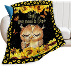 Black Throw Pillow — 50" — Owl Sunflower