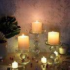 Luxe Glass Pillar Candle — Set of 3 - View 2
