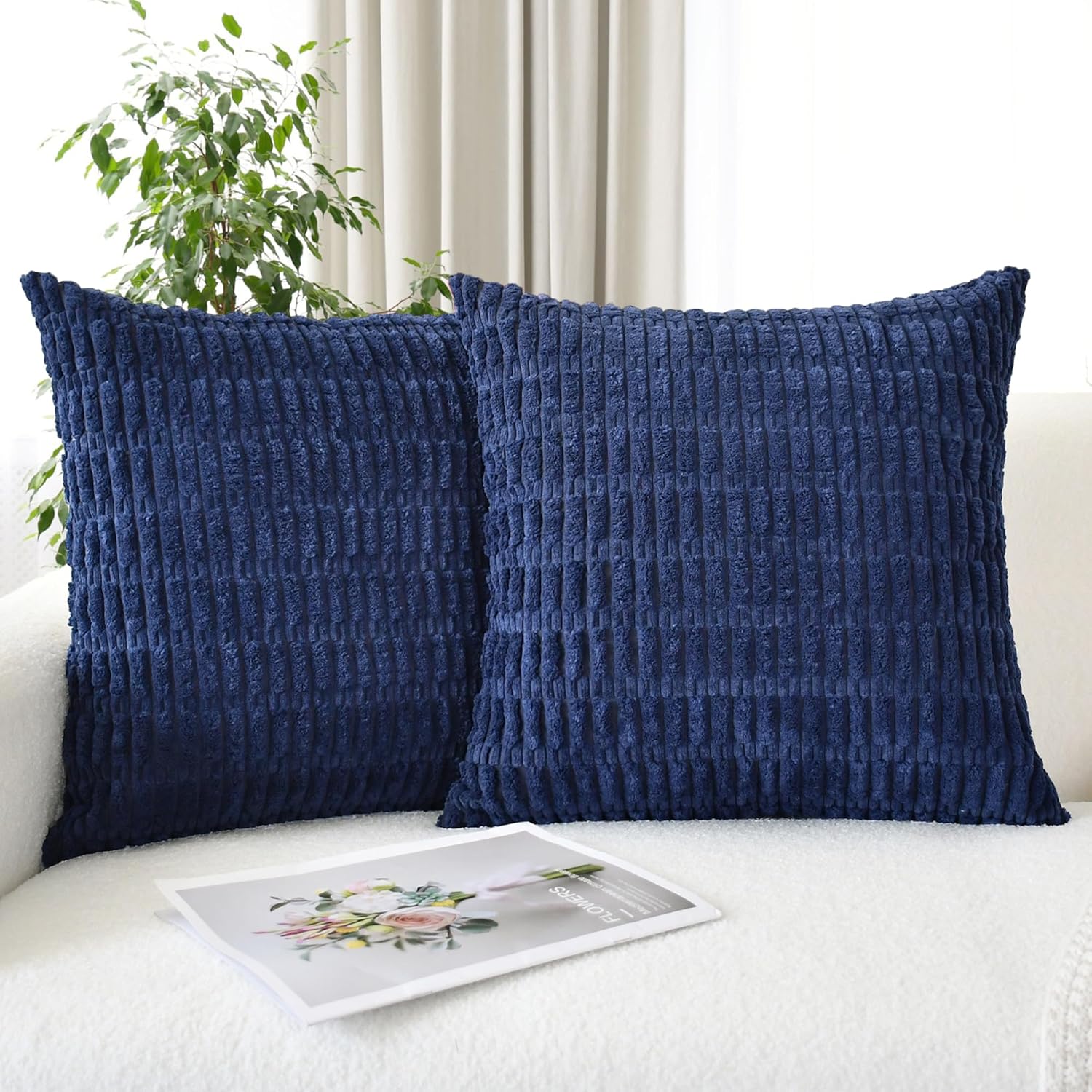 Boho Beige Throw Pillow Cover — 18" — 18" x 18" (Pack of 2)