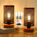 Dimmable Farmhouse Metal Bedside Lamp — chrysanthemum- set of 2