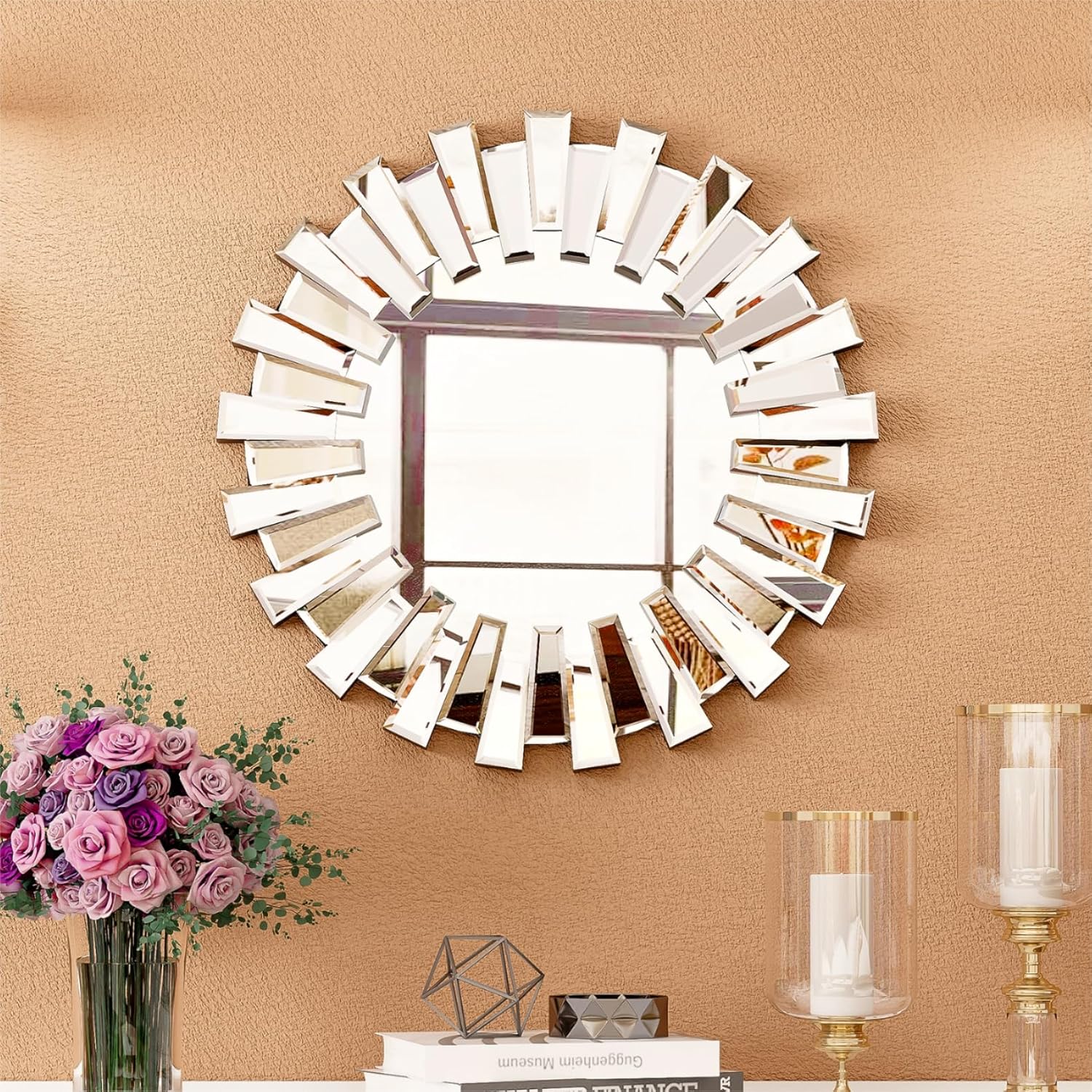 Round Modern Glass Wall Mirror — 18" — 18"L x 18"W