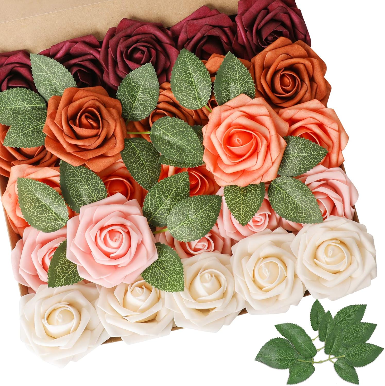 Beige Artificial Flowers — Shades of Burgundy