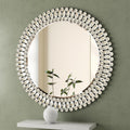 Beveled Luxe Silver Wall Mirror — 32" — Jewel-4