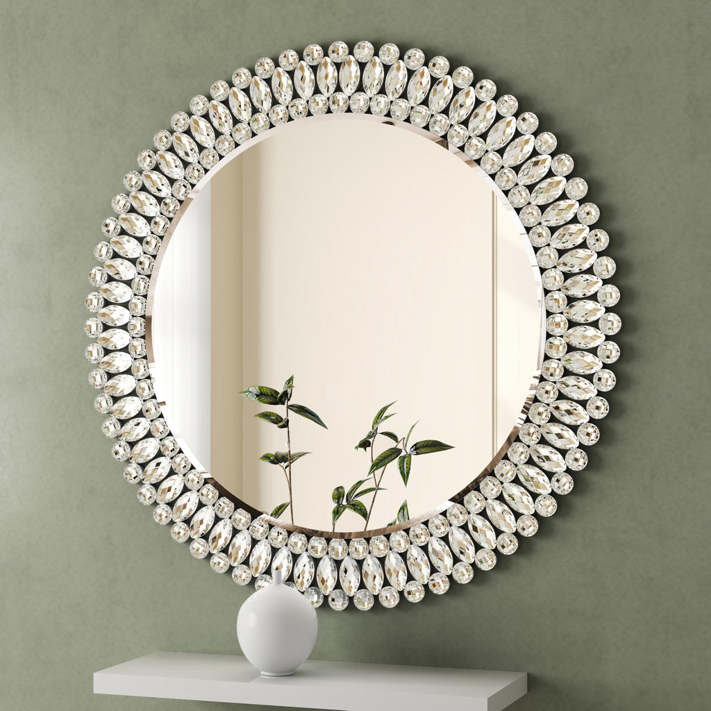 Beveled Luxe Silver Wall Mirror — 32"