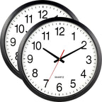 Battery Operated Black Wall Clock — 13" — Black