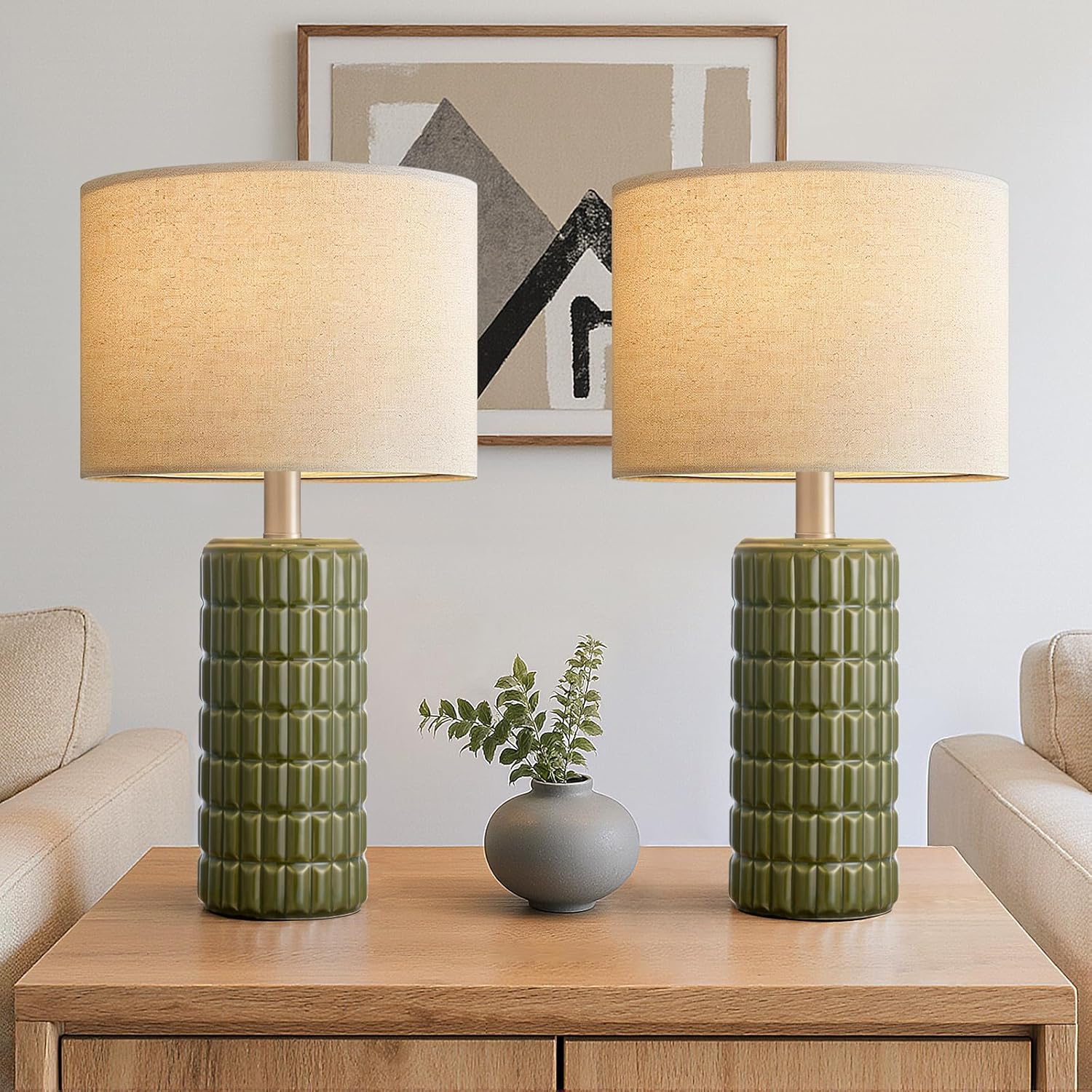 Boho Blue Desk Lamp — 23" — C. Green