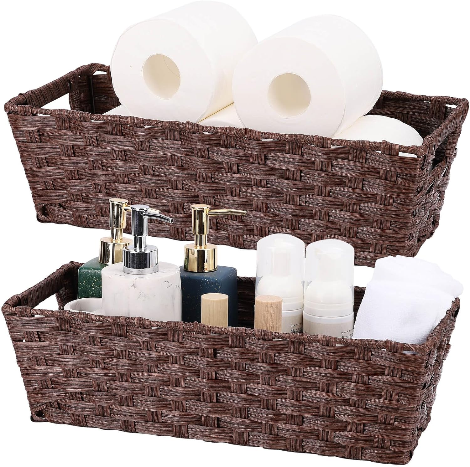 Boho Brown Storage Basket — 12" — 15¾" x 6¾" x 4¾"