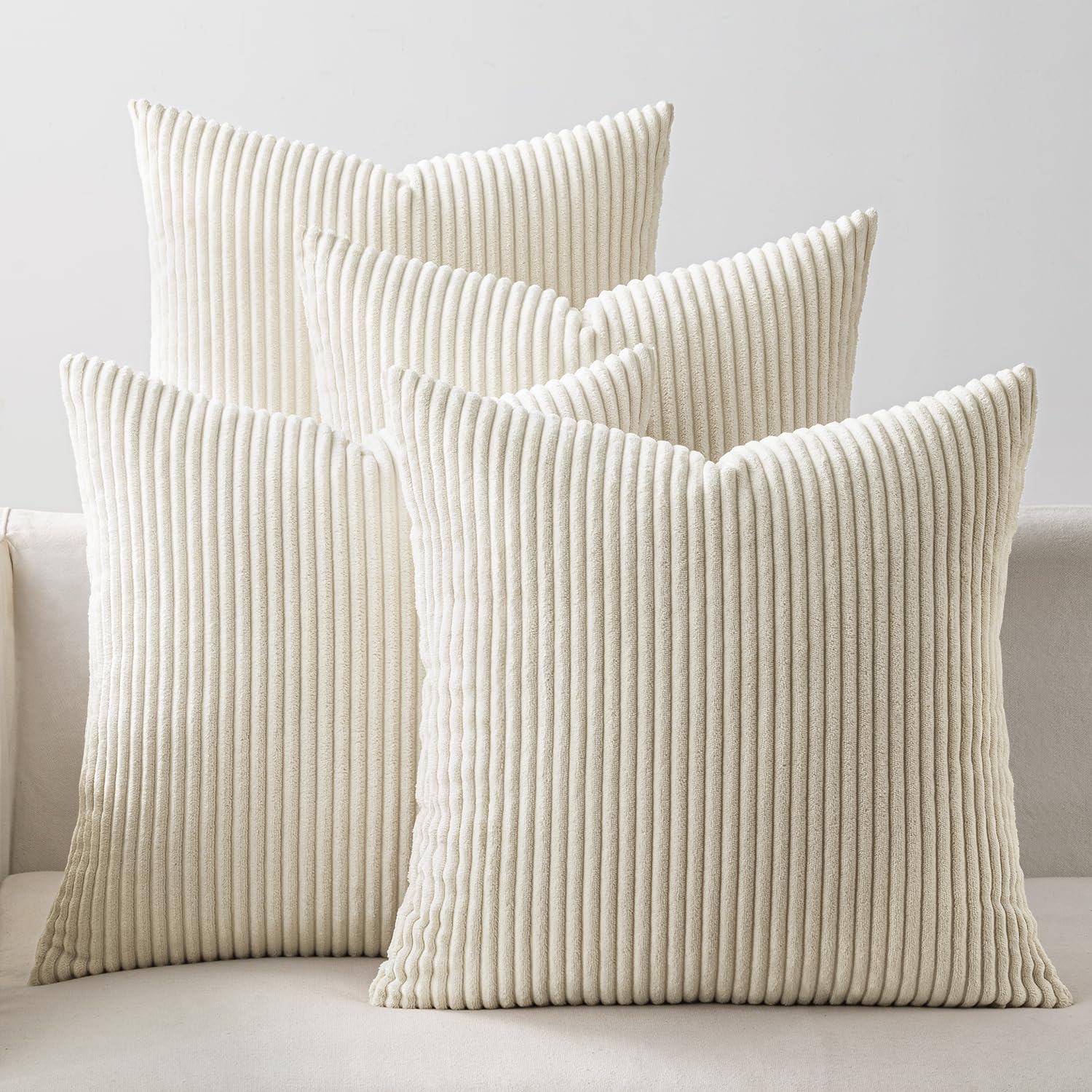 Boho Beige Throw Pillow Cover — 18" — Beige