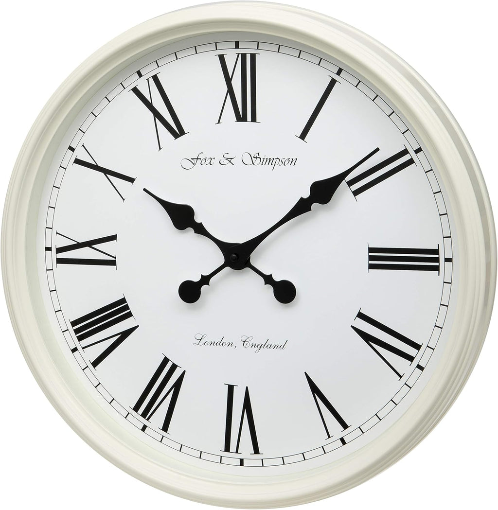 Black Wall Clock — White
