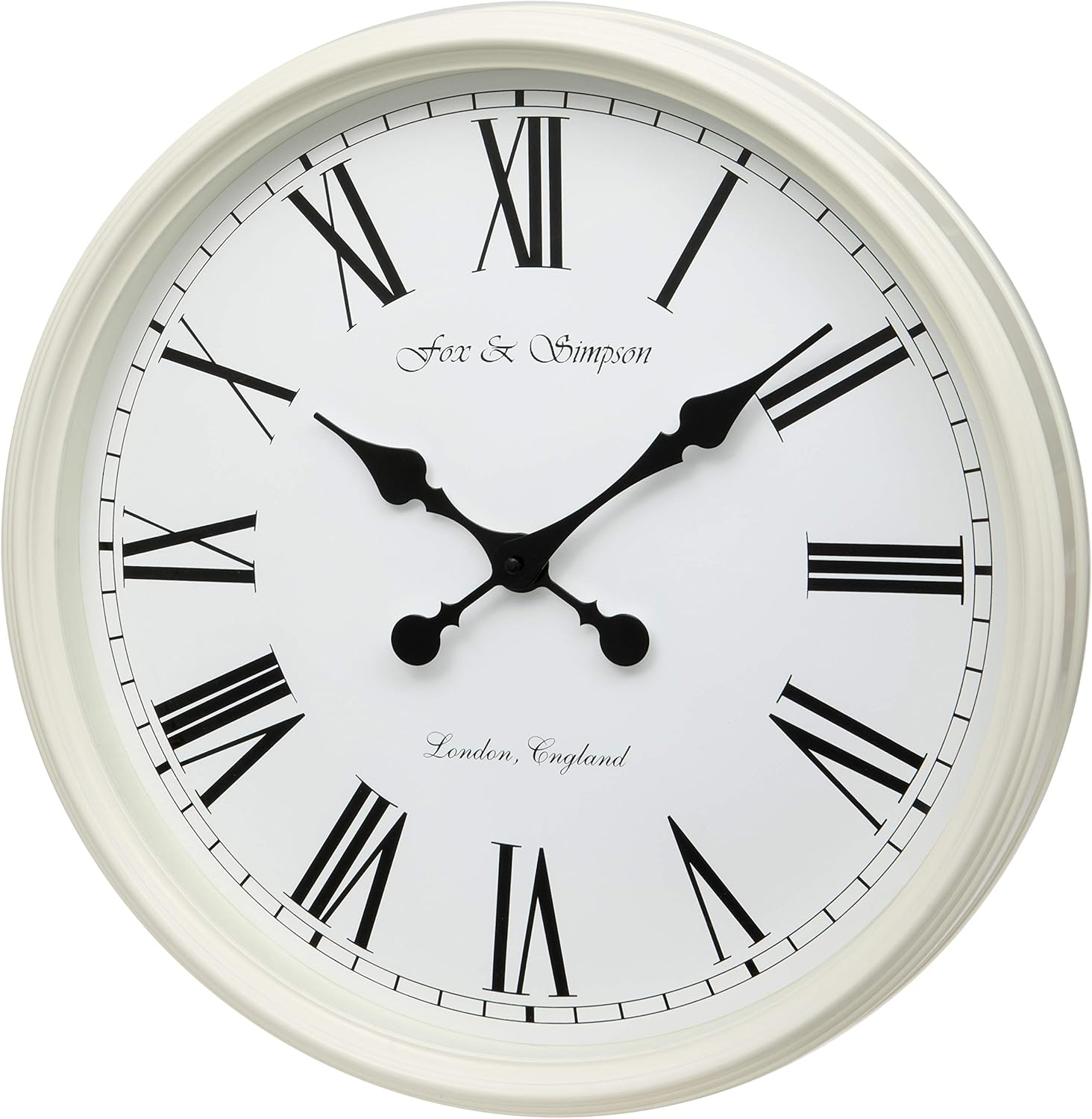 Black Wall Clock — White