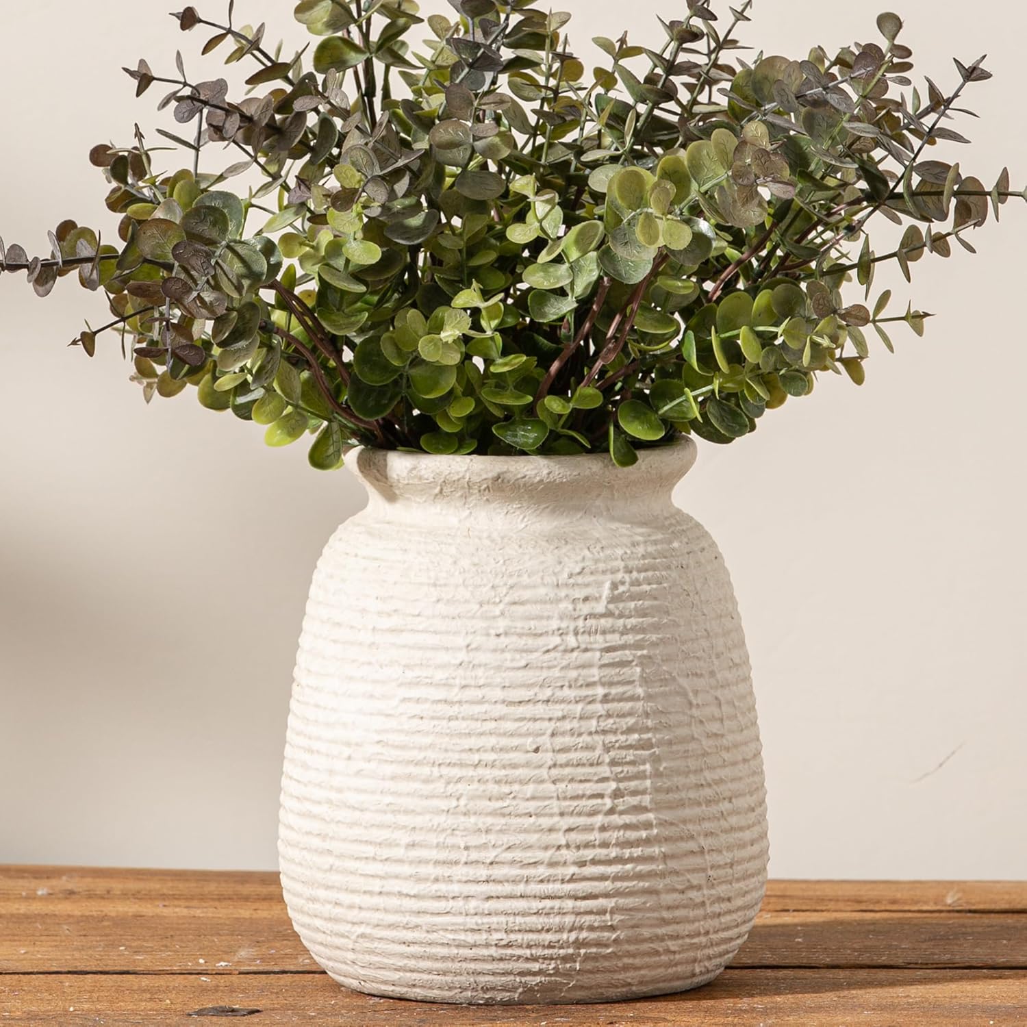 Farmhouse Black Flower Vase — 12.5" — 6“ H -White
