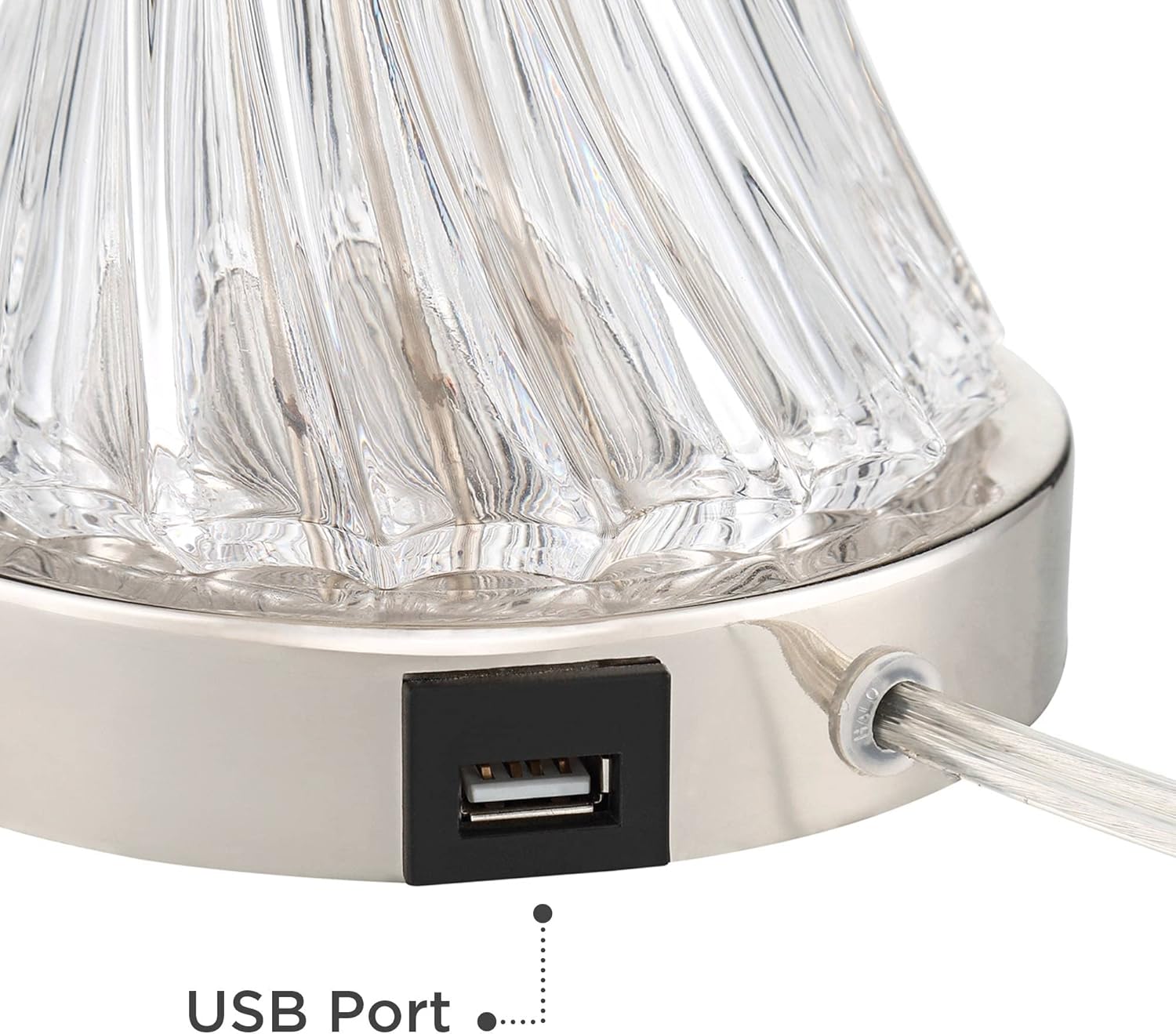 USB Charging Modern Black Table Lamp — 25.5" - View 6