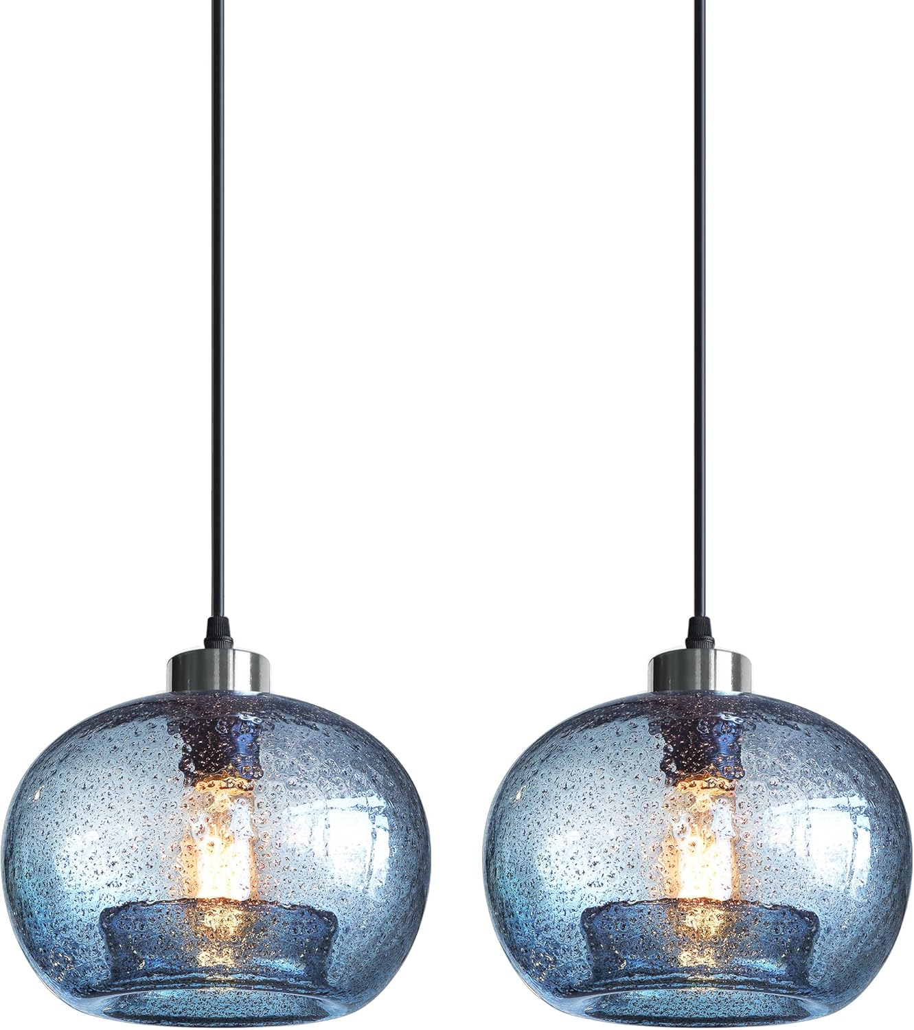 Farmhouse Blue Pendant Light — 7" — marble blue 2 pack