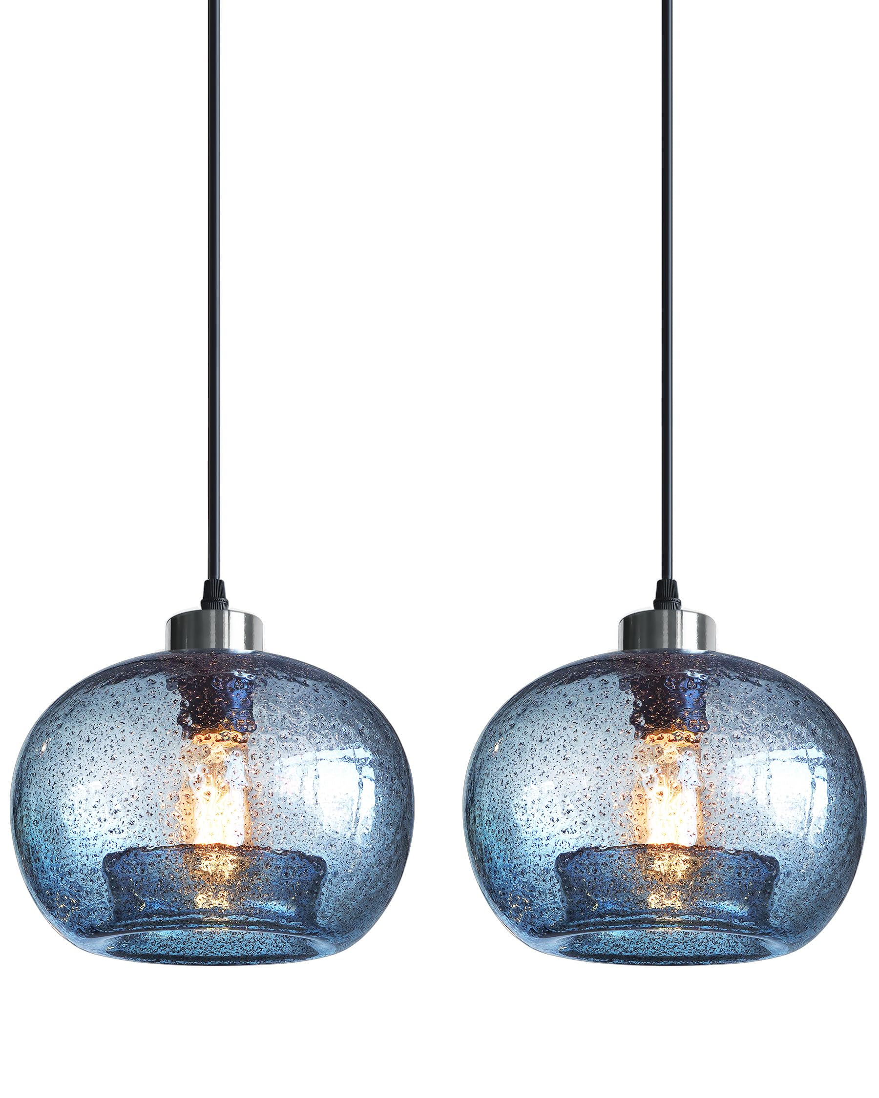 Farmhouse Blue Pendant Light — 7"