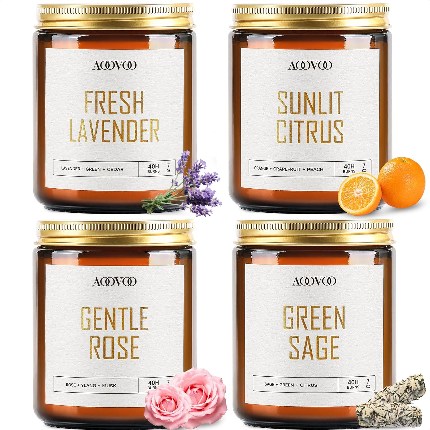 Soy Wax Wax Scented Candle — Lavender/Citrus/Rose/Sage