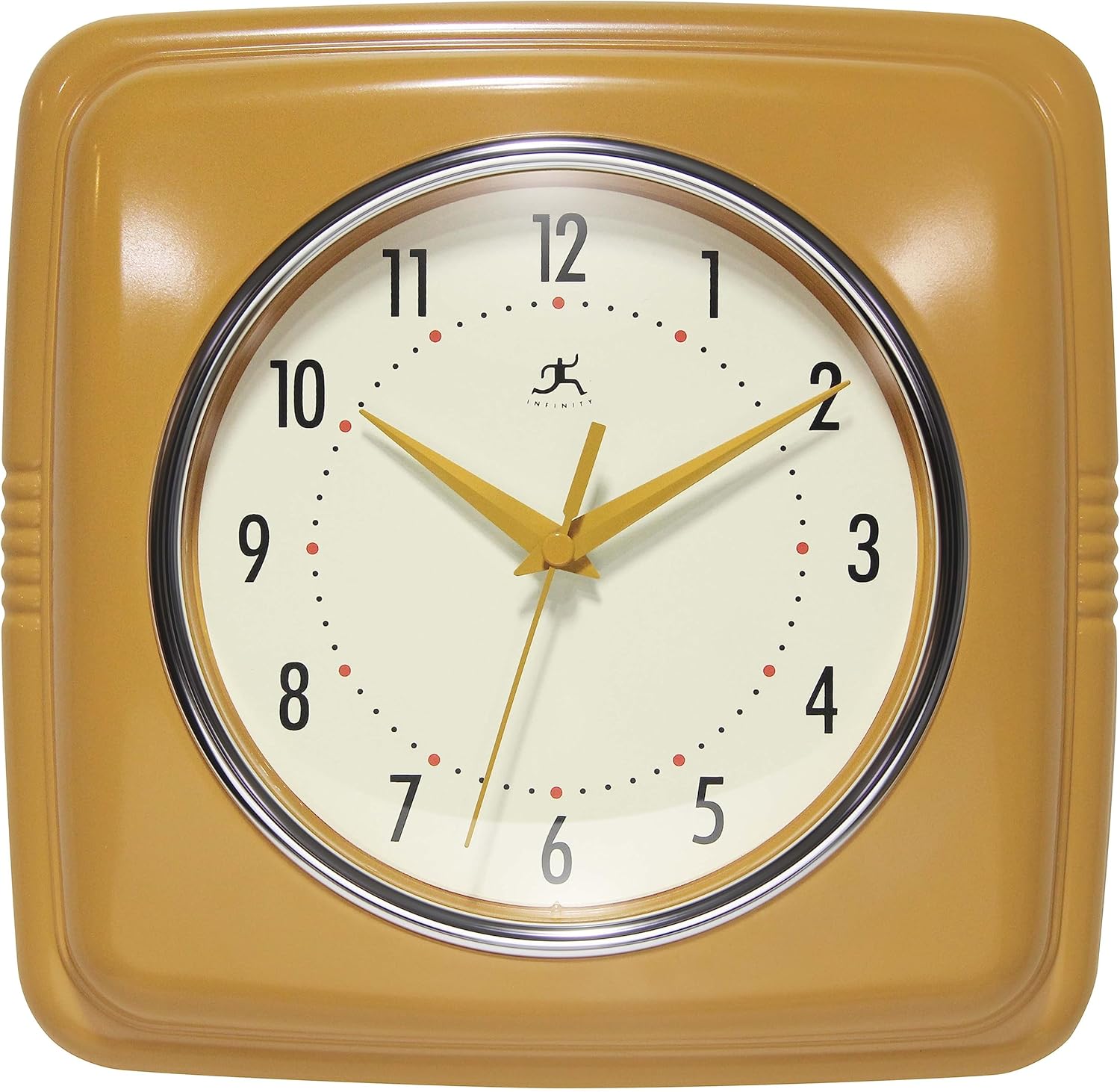 Vintage Mid-Century Beige Wall Clock — 9" — Saffron