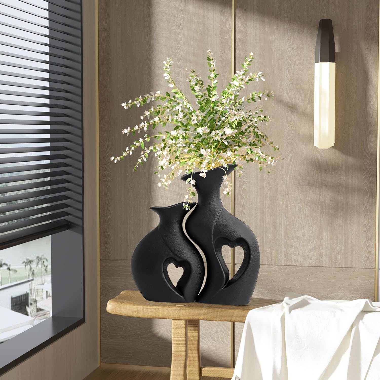 Modern Beige Flower Vase — 9.7" - View 9