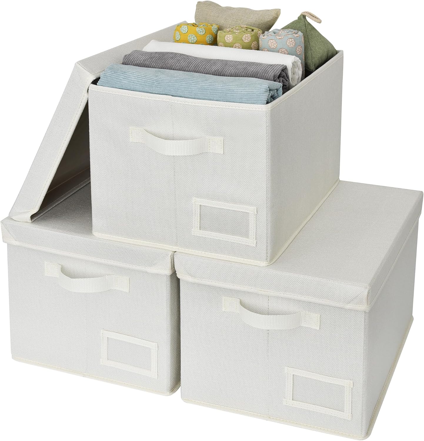 Linen Beige Storage Bin — Medium