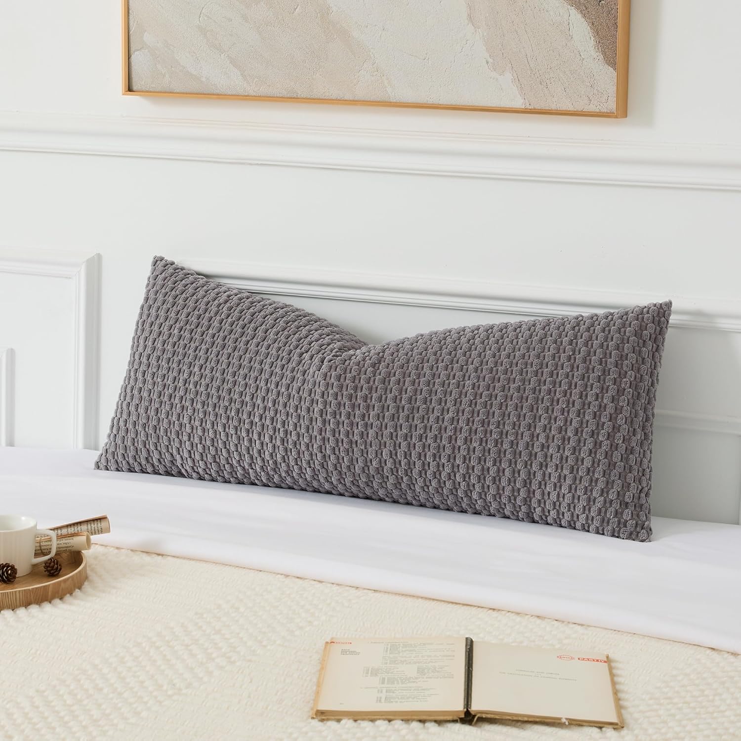 Lumbar Boho Beige Pillow Cover — 24" — 36" x 14" (Pack of 1)
