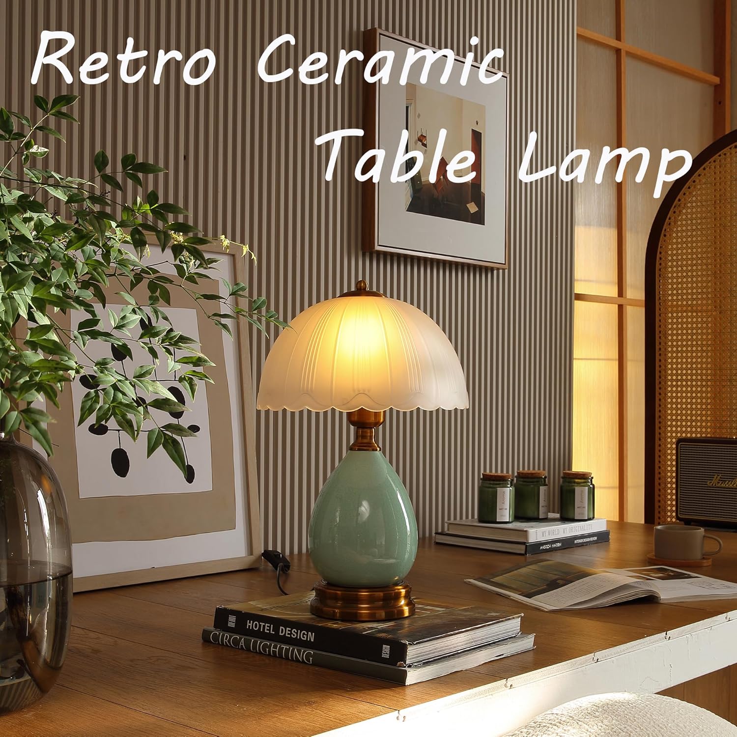 Vintage Mid-Century Ceramic Table Lamp — 16" - View 2