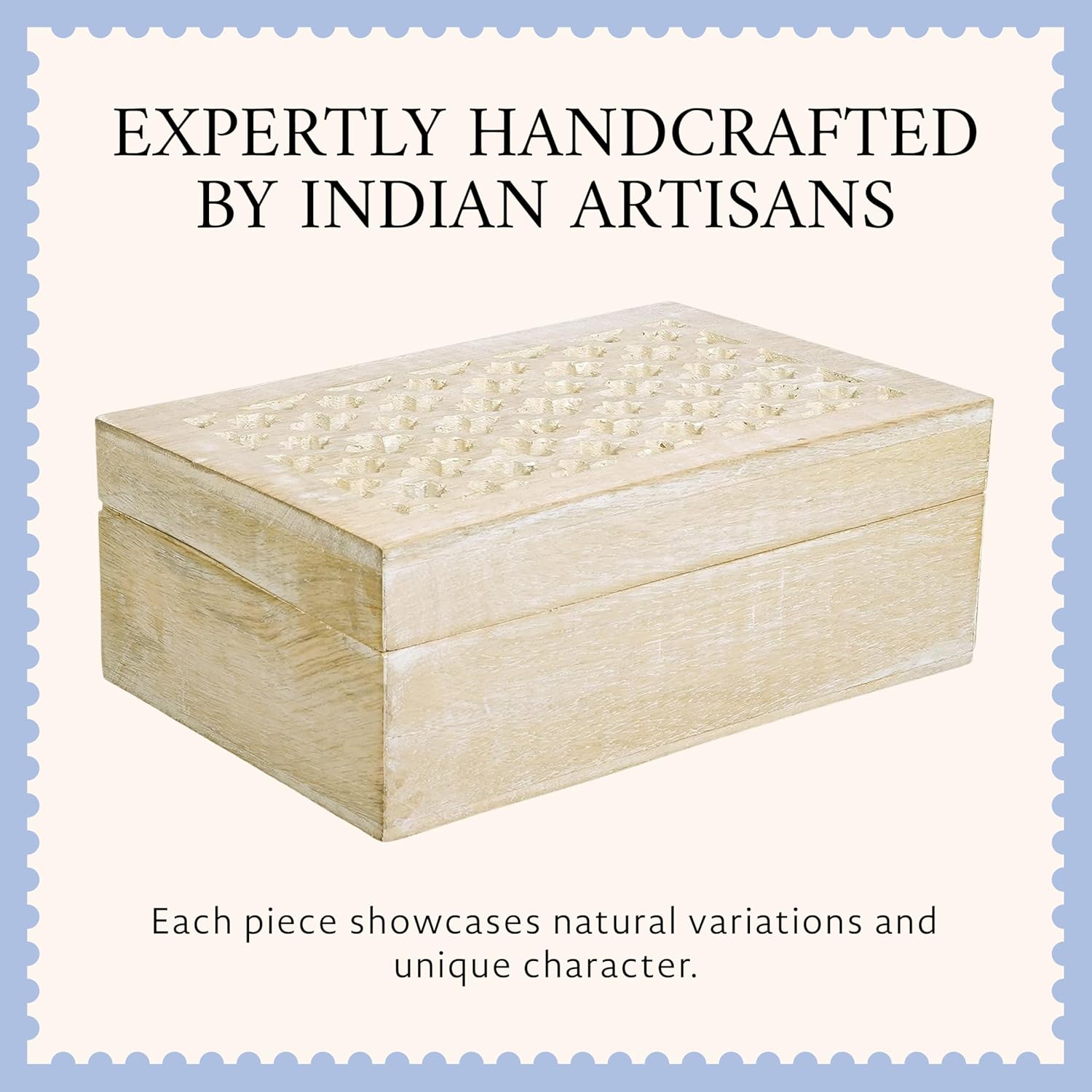 Hand-Carved Grey Storage Basket — 9x6 - View 4