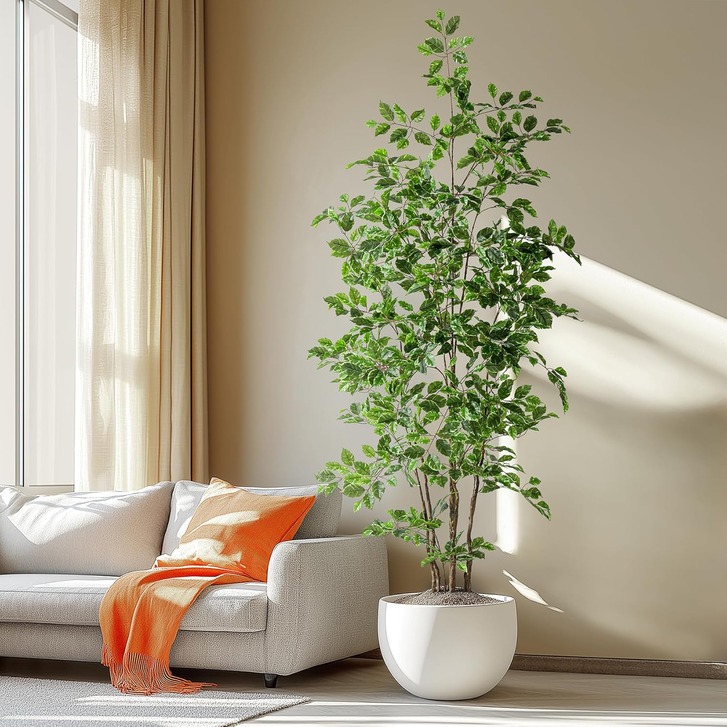 Green Artificial Plant — White Green