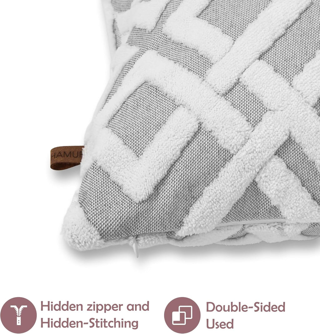 Boho Beige Throw Pillow Cover — 18" - View 3