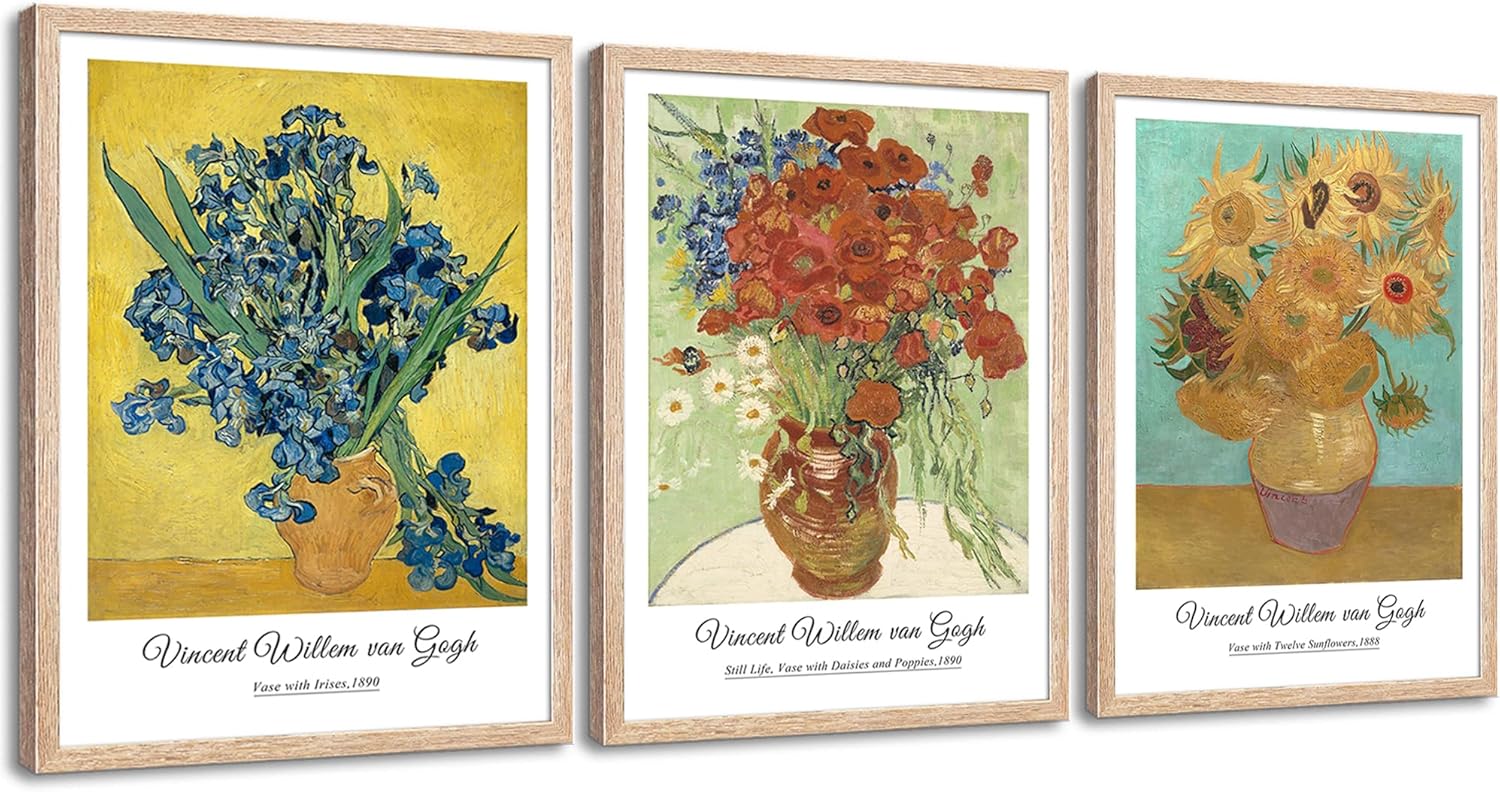 Framed Blue Wall Art — 12" — 12" x 16" x 3pcs Frame