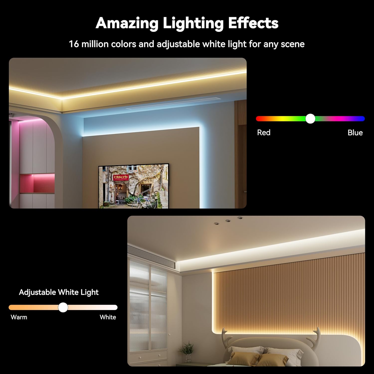 Color Changing Metal LED Strip Lights - View 4