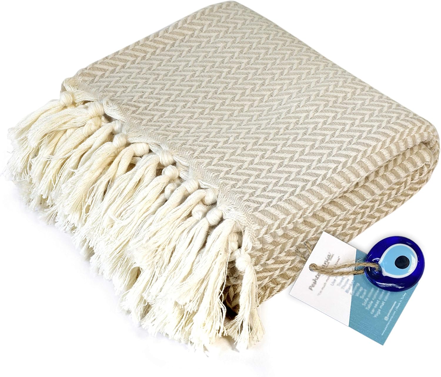 Boho Beige Throw Pillow - View 9