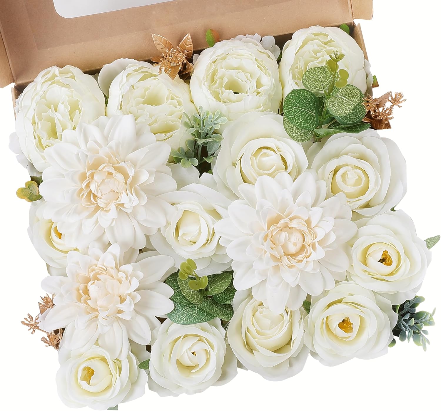 Beige Artificial Flowers — Cream White