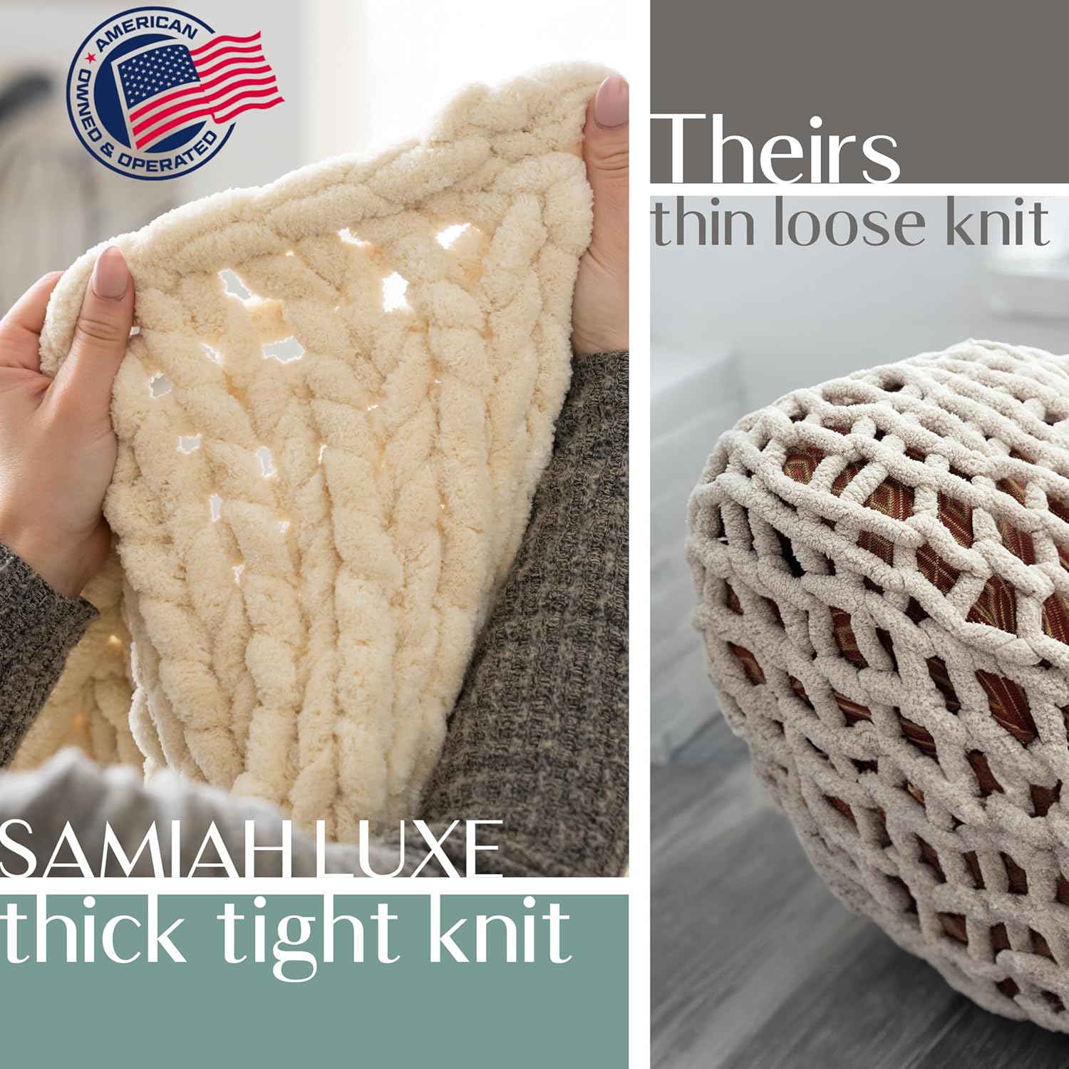 Knit Luxe Beige Throw Pillow — 50x70 - View 2