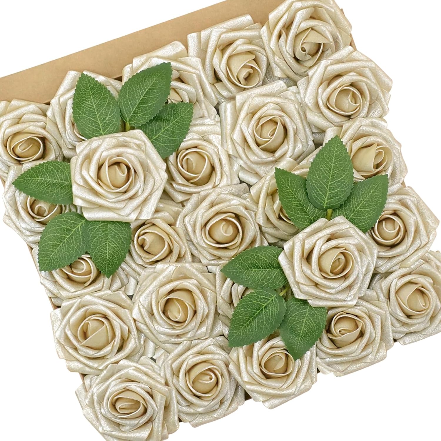 Beige Artificial Flowers — Champagne Light Gold