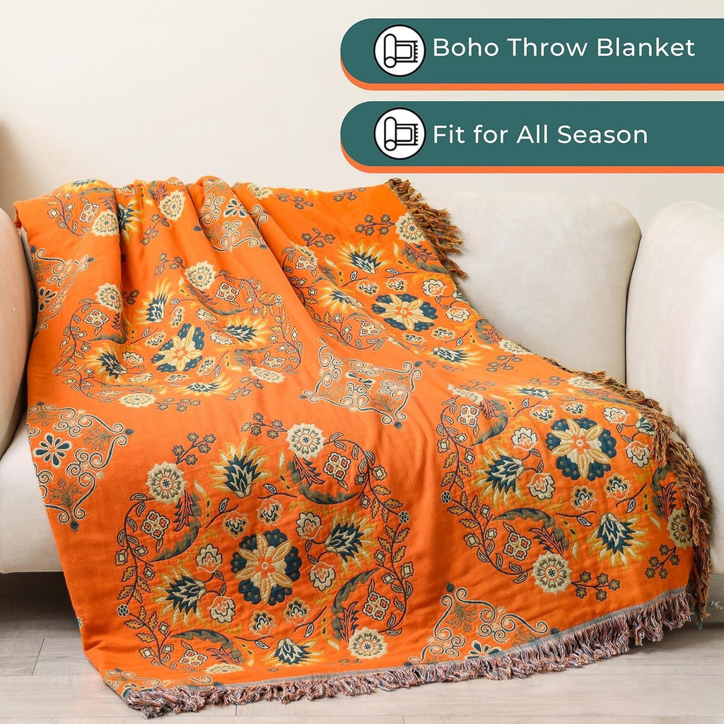 Farmhouse Blue Throw Pillow — 60" - View 6