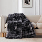 Beige Throw Pillow — 60" — Tie Dye Black