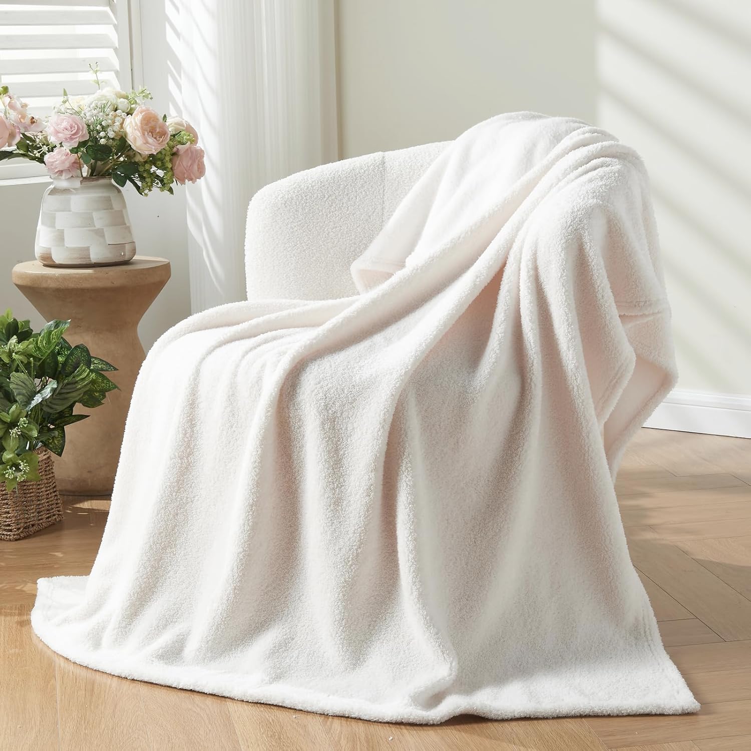 Beige Throw Pillow — 50" — Ivory